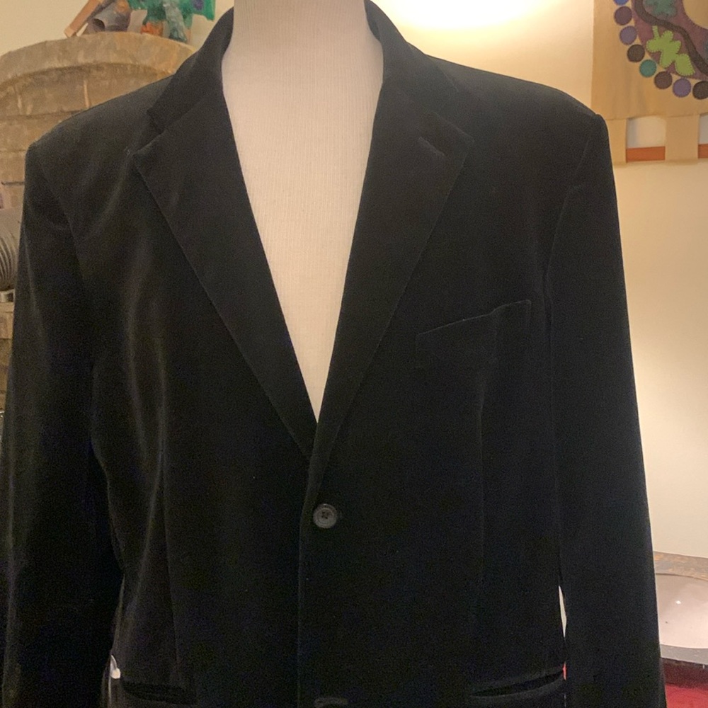 CLAIBORNE LUXE BLACK VELVET BLAZER SPORTCOAT DINNER JACKET,MODERN FIT HOLIDAY